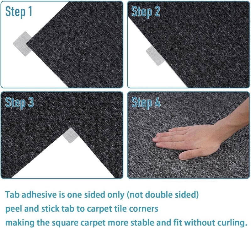 Vakerga Carpet Tile Tape 200 Pack Grey, Floating Floor Adhesive Connectors, Quick & Easy Installation, Ideal for Hard Floors - Image 5